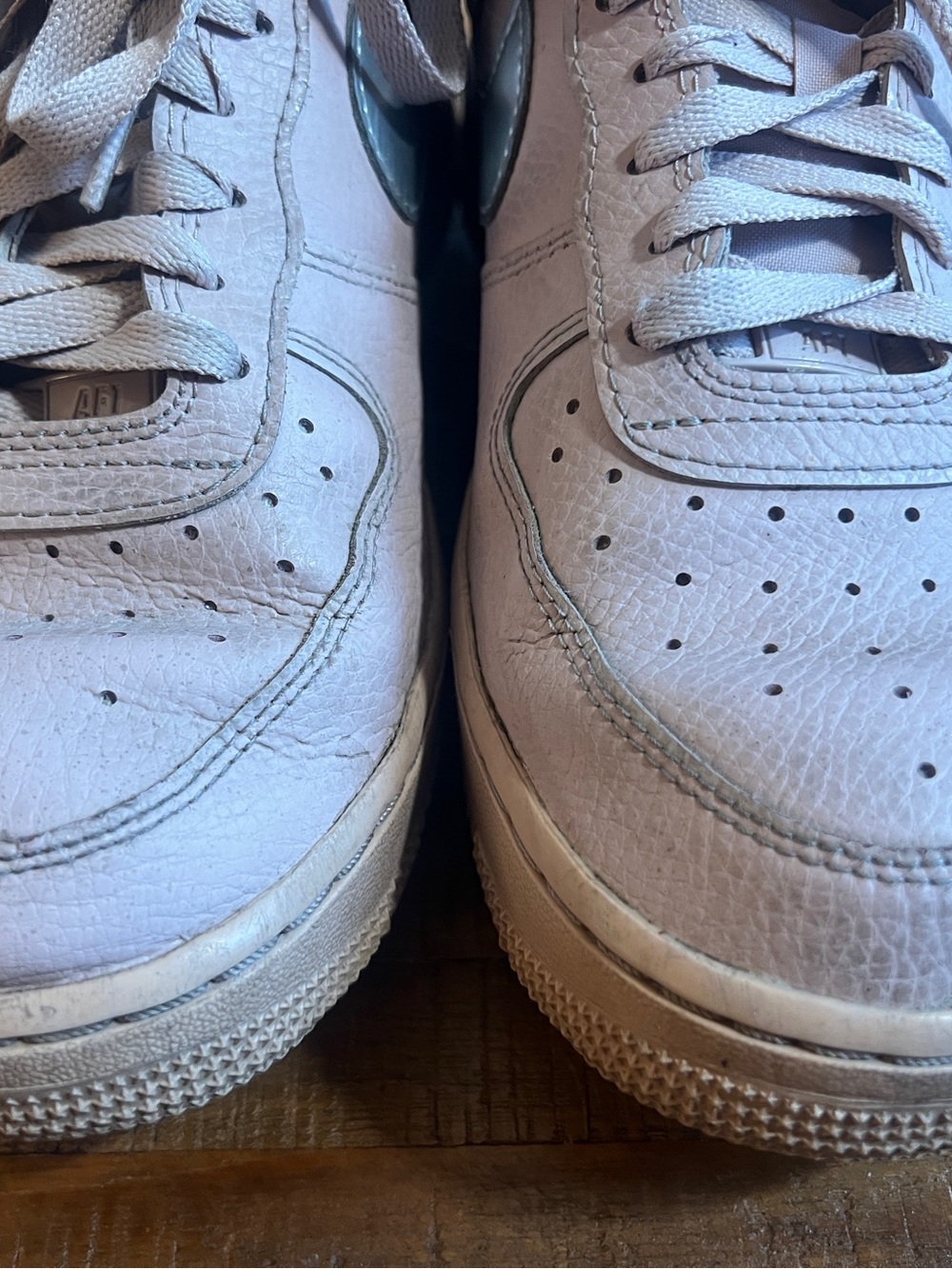 Nike Wmns Air Force 1 Pink Leather'Faux Sherpa Fur' sz 8 - Picture 5 of 6